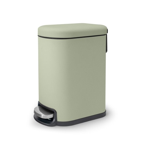 ACENTO 5 Liter Soft touch Sage Green Metal Step Trash Can