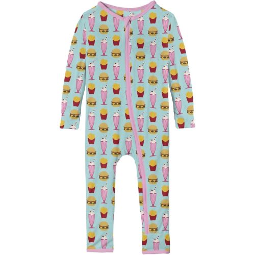 KicKee Print Coverall with Zipper, Super Soft Baby Clothes, Baby and Kid One Piece Sleepwear, Spring 2