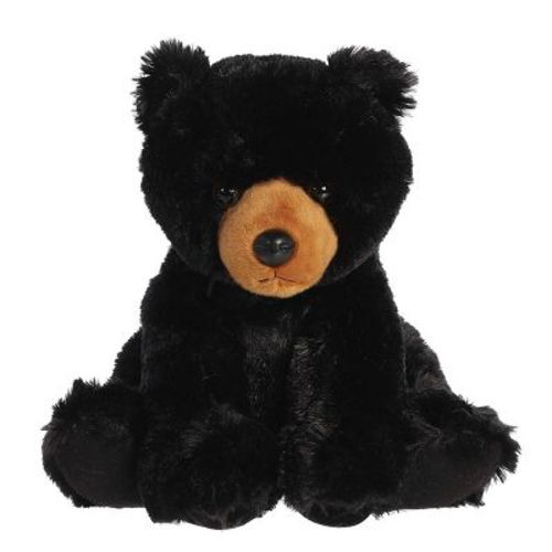 Aurora Medium Black Bear Cuddly Stuffed Animal 11"