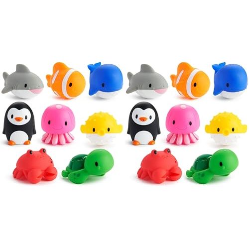 Munchkin Bath Toy Squirts, Ocean Sea Animal | 9 Months and Up | 16 Pack | For Babies and Toddlers