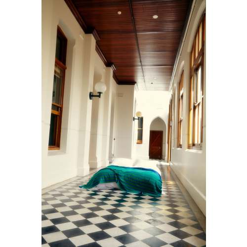 Emerald Ocean Life in Stripes Blanket – Australian Merino Wool Throw | Curio Practice – CURIOPRACTICE