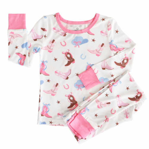 Boot Scootin' Two Piece Pajama Set | Pink