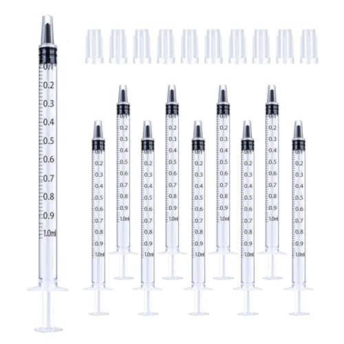 30Pcs 1ml Syringes with Cap Oral Dispenser Syringe, 1cc Plastic Small Syringes for Colostrum Collect Feeding Pets,No Needle Individually Sterile Warpped