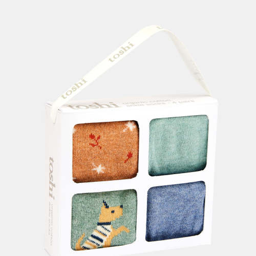 Baby Socks Gift Box Ankle | Assorted Jacquard | Organic Cotton | Toshi