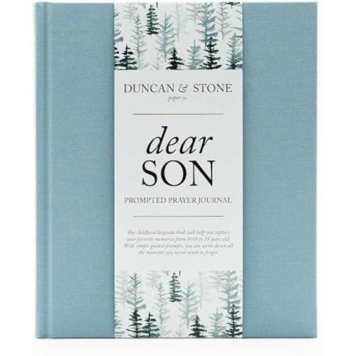 Duncan & Stone Dear Son Boy Mom Baby Memory Book Journal, Blue, 230pg