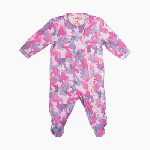 Juddlies Designs Bamboo Footed Sleeper - Camoose Pink, XS (0-3 Months)