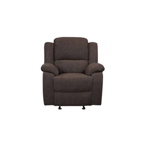 Madden Brown Nursery 36" Chenille Manual Glider Recliner | Exterior Pull | Rocker