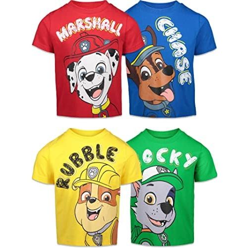 Nickelodeon Paw Patrol Boys' 4-Pack Short Sleeve T-Shirts