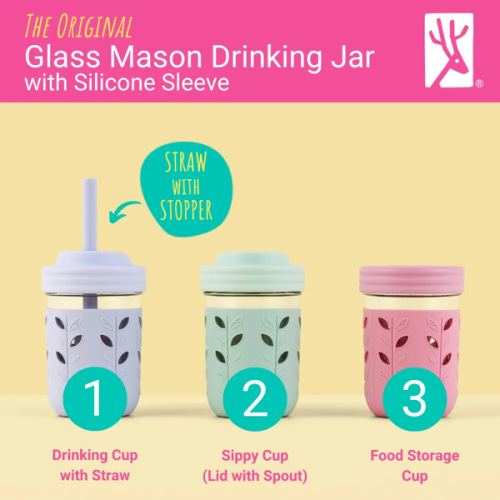 8oz Glass Mason Jar Drinking Tumblers + Food Storage