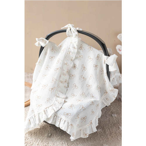 Baby Car Seat Cover - Ribbon / Beige