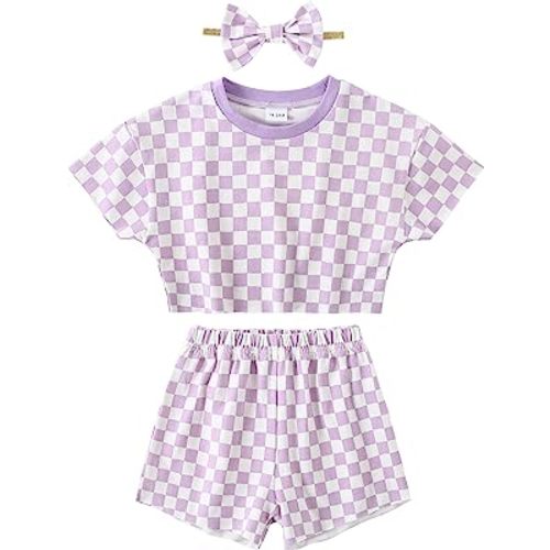 WESIDOM Toddler Girl Clothes Baby Girls Outfits 6M-5T Summer Floral Print Shirt+Shorts+Headband 3pcs Baby Clothing