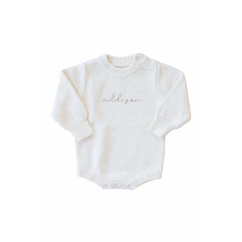 Personalized Printed Knit Sweater Bubble | Ivory