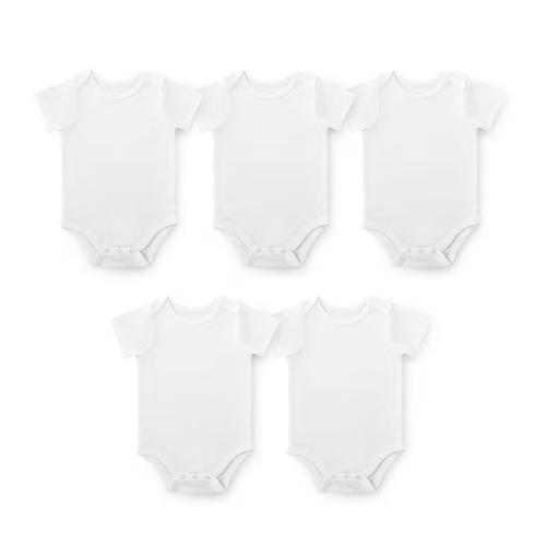 Member's Mark Baby 5-Pack Organic Cotton White Bodysuit (3M)