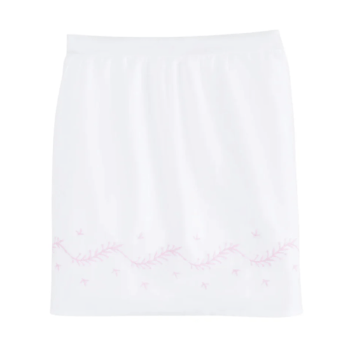 Embroidered Crib Skirt in BLUSH | Over The Moon