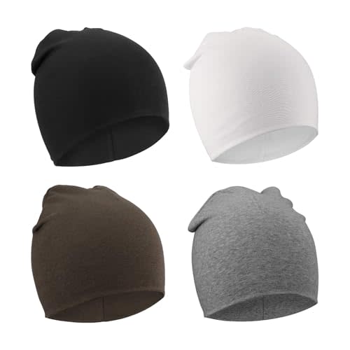 DRESHOW BQUBO 4 Pieces Baby Beanie Newborn Toddler Soft Cute Knit Hat Hospital Hats for Baby Boys Infant Cap Beanies
