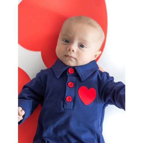 Love Game Polo Embroidered Onesie