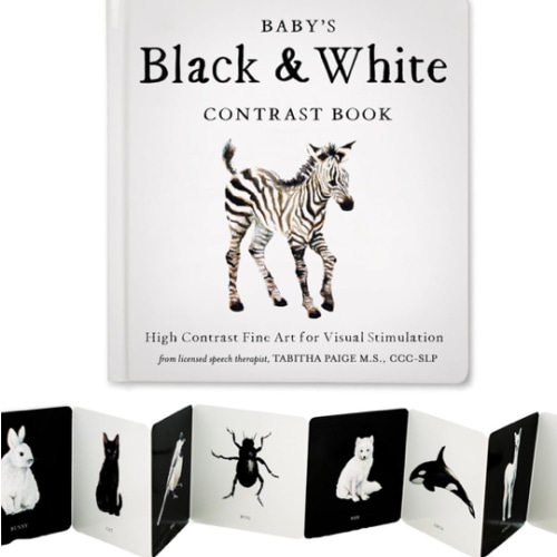 Baby's Black and White Contrast Book: High-Contrast Art for Visual Stimulation at Tummy Time (Tabitha Paige Children's Book Series)