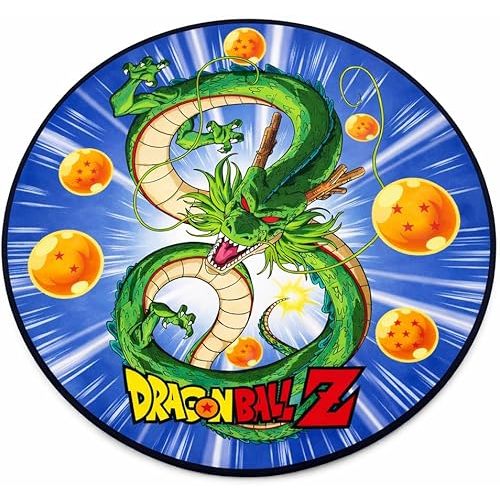 Dragon Ball Z Blanket | DBZ Figures Bedding | Dragon Ball Z Birthday Party Decoration | Shenron Plush Blankets | Dragons Balls Fleece Throw | Circular Anime Blanket | 60 Inches | Officially Licensed
