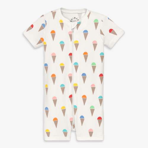 Baby zip shortie in rainbow scoops | 0-3 months