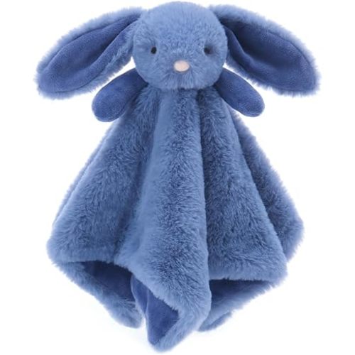Apricot Lamb Stuffed Animals Blue Bunny Rabbit Security Blanket Lovey 14''