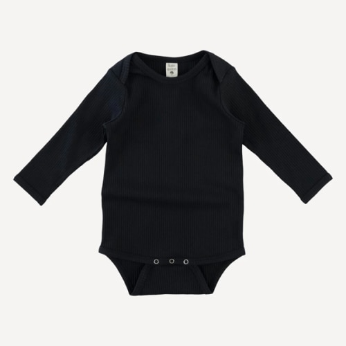 long sleeve lap neck bodysuit | black | organic cotton single rib