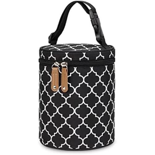 Baby Bottle Bag, Portable and Hanging Breast Milk Cooler Handbag Waterproof Bag, Can Be Reused (Black)