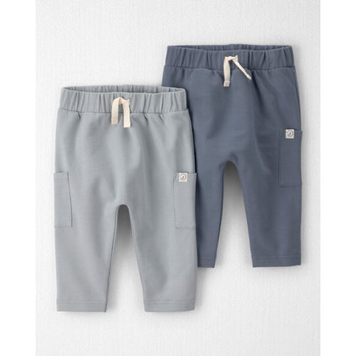 Baby 2-Pack Organic Cotton French Terry Joggers, Size 3M