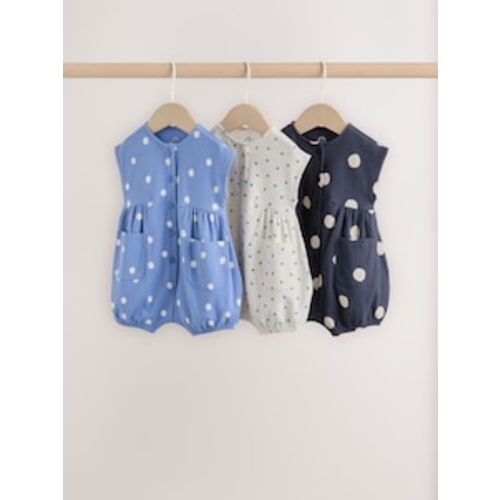 Buy Pink Polka Dot Button Through Baby Rompers 3 Pack from Next USA