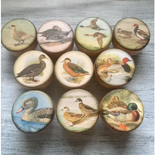 Mallard Duck Handmade Wood Cabinet Knobs, Set of 10