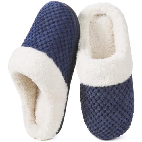 ULTRAIDEAS Women's Lamb-hug Comfy Fleece House Slippers Memory Foam, Slip-on House Shoes Indoor Outdoor