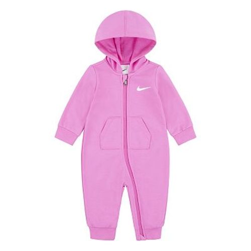 Newborn Baby Nike Essentials French Terry Hooded Long Sleeve Zip Up Coverall