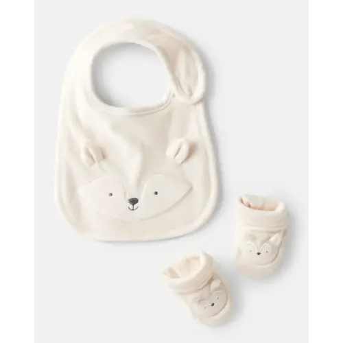 Baby Fox Bib & Booties Gift Set - Cream | Carter's