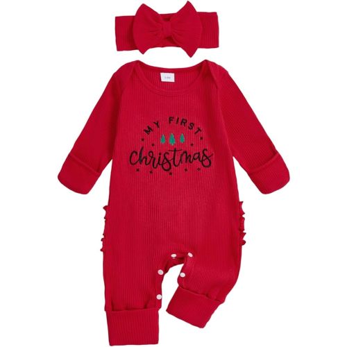 My First Christmas Baby Girl Outfit Newborn Onesie