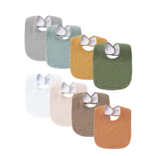8 Pack Muslin Cotton Baby Bibs for Unisex, Soft and Absorbent Gender Neutral Set for Feeding and Drooling,Adjustable Bandana Bibs Gift for Baby Girls Boys Teething Drool
