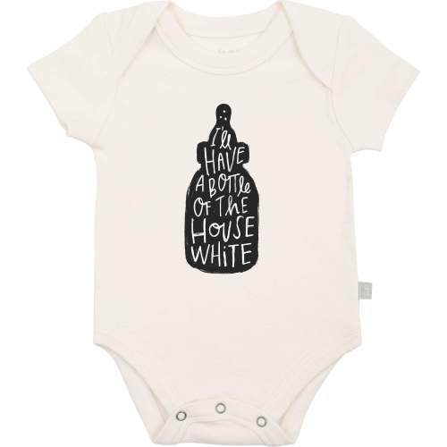Finn + Emma Organic Baby Graphic Bodysuit - I’ll Have a Bottle of the House White, 0-3M