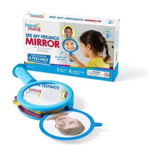 hand2mind See My Feelings Single Mirror: Emotional Development Tool for Preschool, Teaching Charts, Plastic