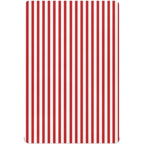 Red White Stripes Crib Sheets for Boys Girls Soft Breathable Mini Crib Sheets for Baby 52" x 28"