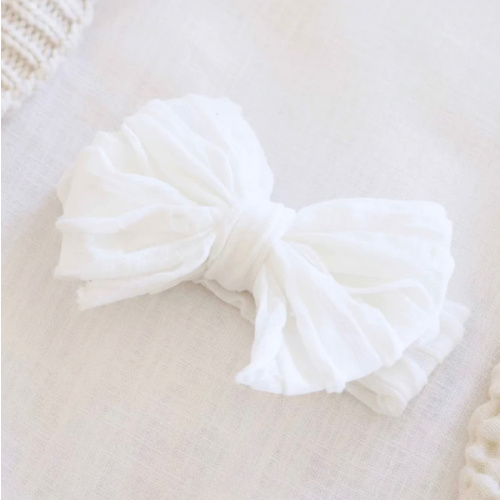 Large Ruffle Knit Bow | Sweet & Simple