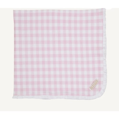 Baby Buggy Blanket - Palm Beach Pink Gingham with Worth Avenue White