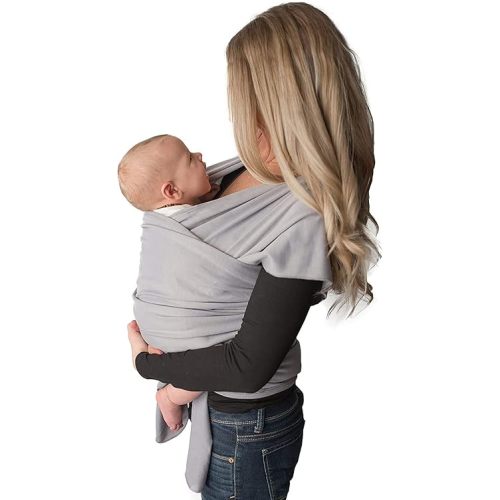 Baby Wrap Carrier, Easy to Put On-Sling, Swaddle Close Comfort - Adjustable Breastfeeding Cover - Lightweight Sling Baby Carrier for Infant - Soft, Comfortable & Breathable (Heather Gray)