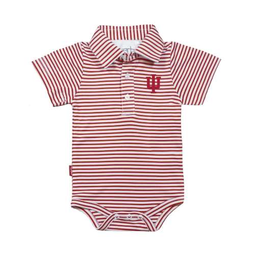 Indiana Hoosiers Garb Infant Carson Polo Bodysuit - Crimson/White