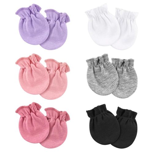 Newborn Baby Mittens No Scratch Cotton Elastic Wrist Gloves Infant Toddler Mittens for Baby Boy Girl 0-6 Months