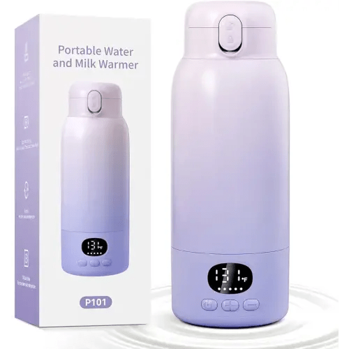 Portable Bottle Warmer 17oz Bottle Warmer for Travel, Fast Heating for Breast Milk Formula & Water, Long Battery Life &Large Capacity, Suitable for Baby Outdoor