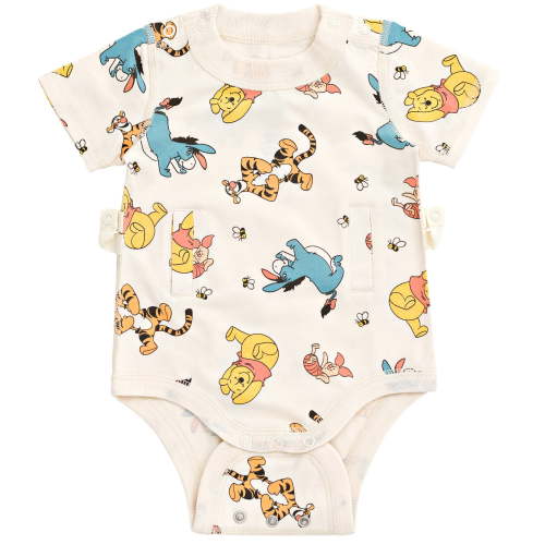 Disney Winnie the Pooh Piglet Tigger Eeyore Newborn Baby Boys G-Tube Adaptive Bodysuit White 0-6 Months