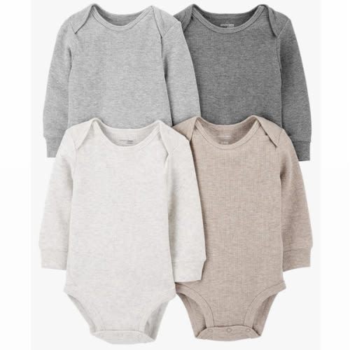 Simple Joys by Carter's Baby 4-Pack Long-Sleeve Thermal Bodysuit