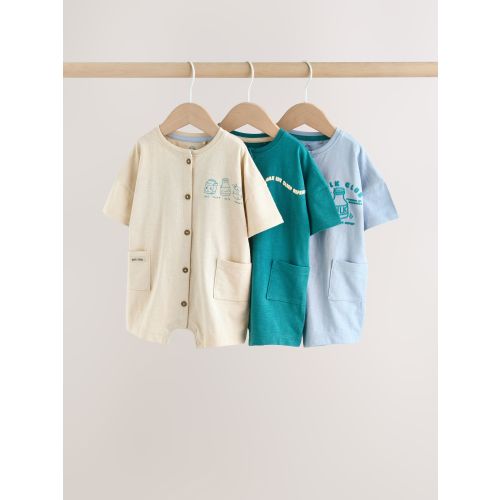 Green Milk Club Jersey Baby Rompers 3 Pack