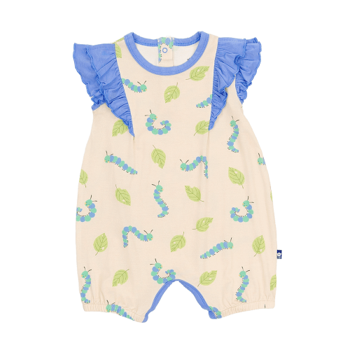 Larkspur Baby | Ruffle Shorty Romper in Caterpillar Crew – Larkspur Baby Outlet