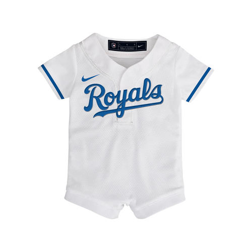 Nike Kansas City Royals Baby White Home Blank Replica Romper Jersey Baseball Jersey