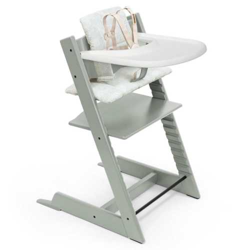 Stokke Tripp Trapp High Chair2 and Cushion with Stokke Tray - Glacier Green / Mosaic Green