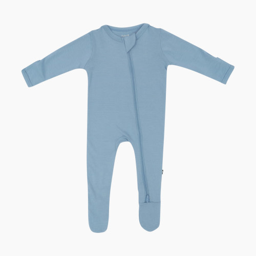 Kyte Baby Zipper Footie - Slate, 0-3 M